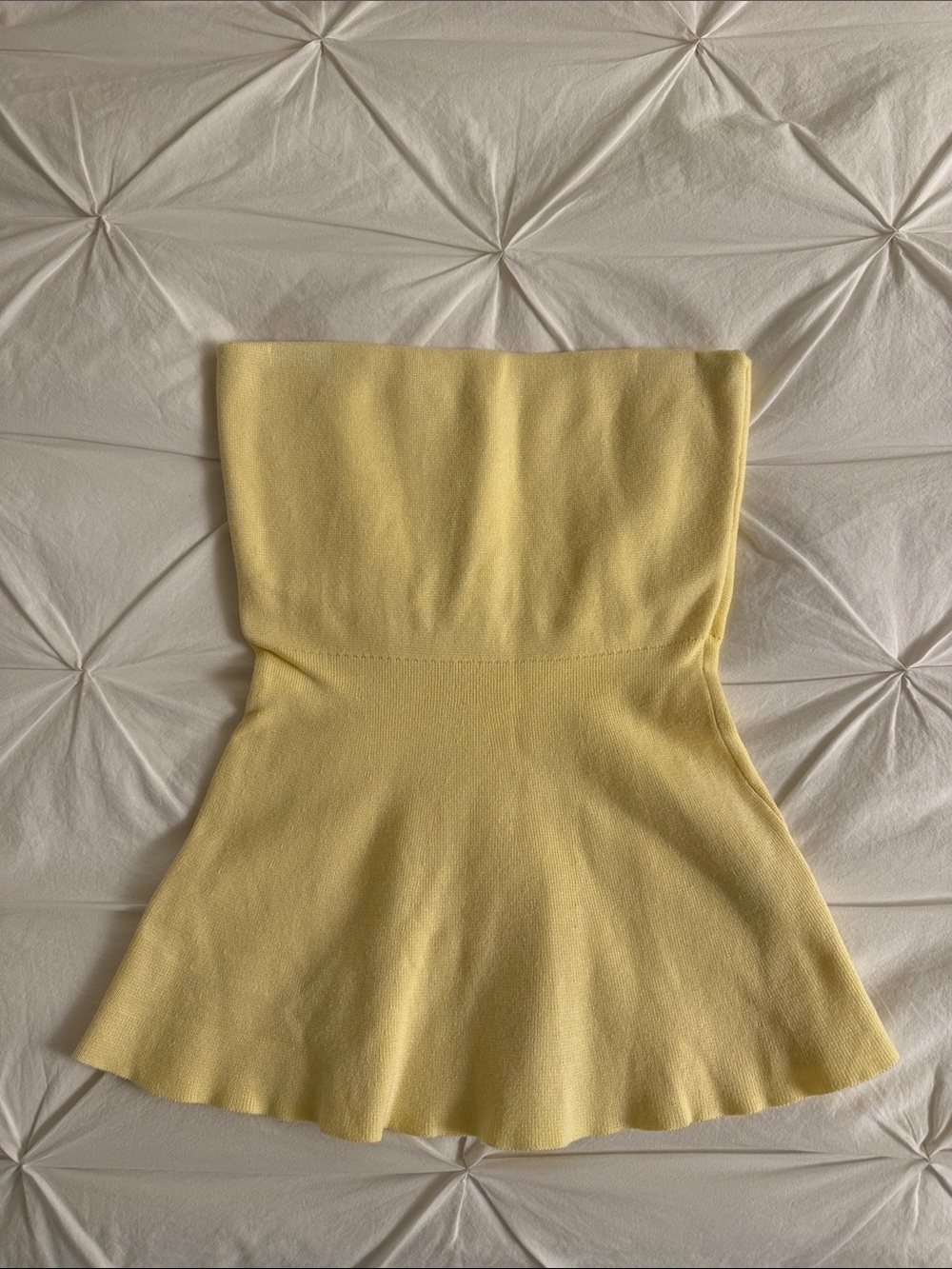 Strapless Yellow Fit-and-Flare Top